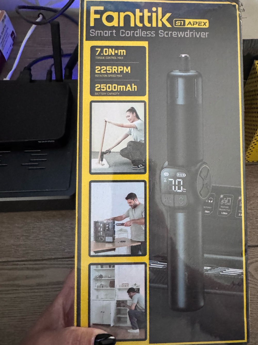 Fanttik Smart Cordless Screwdriver - Yellow & Black Packaging